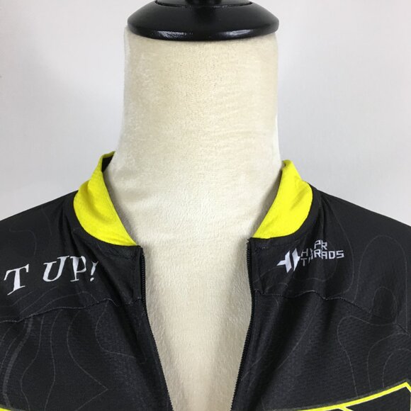 NWT HYPER THREADS Continental Sports Fit Stretch Black Multicolor Bicycle Jersey - Picture 6 of 16